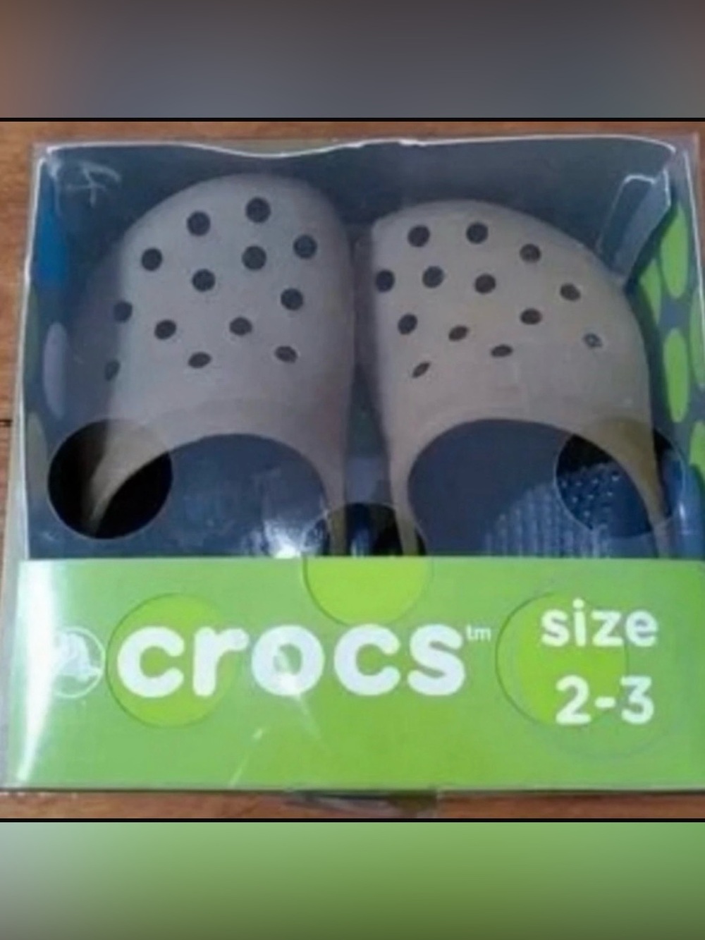 CROCS Translucent Yellow & Navy Sz 2/3 Toddler